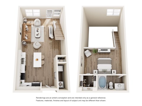 Floor plan for 1 bed, 1 bath, 886 sqft